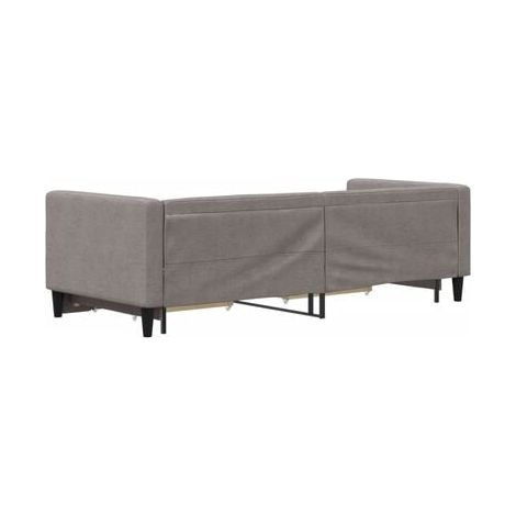 Lit avec tiroirs et méridienne avec tiroirs (sans matelas), taupe, 80 × 200 cm, rangement pratique intégré, idéal chambre à coucher, style moderne, montage simple (1/5)