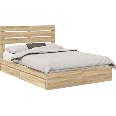 Maison Exclusive - Letto con Contenitore con testiera Rovere Sonoma 160 x 200 cm