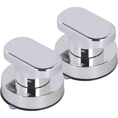 2 maniglie per porte con ventosa, 62 x 50 mm, pomelli per mobili, non richiedono foratura, solo per superfici lisce, per doccia e WC (1/5)