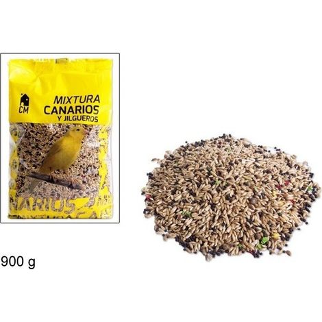 Trade Shop - Set 2 Pcs Bolsa De 900gr Pienso Vitaminas Cereales Semillas Para Canarios Fringillidae -