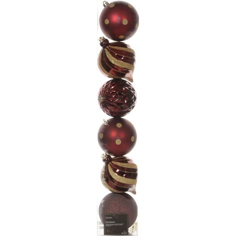 PALLINE NATALIZIE GRANDI VINACCIA 15CM INFRANGIBILI KAEMINGK SET 6 PEZZI