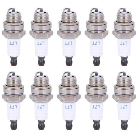 QORVA-Lot de 10 bougies d'allumage pour tronçonneuse, accessoires pour tondeuse à gazon, pièces en laiton et céramique pour taille-haie