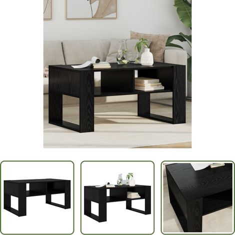 Wohnzimmer Tisch - Couchtisch Schwarz Eichen-Optik 92 x 53 x 45 cm Holzwerkstoff (1/5)