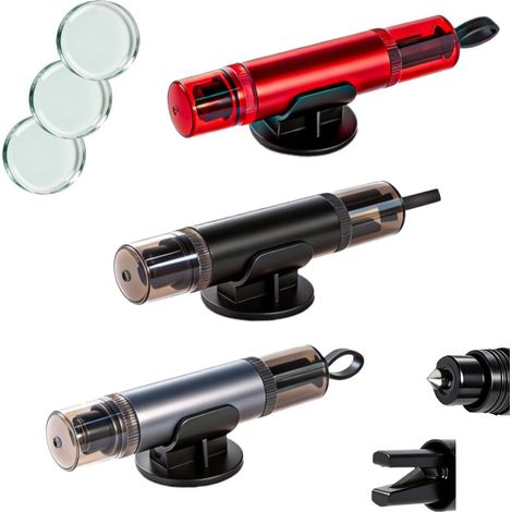 Rompivetro per auto e taglia cinture di sicurezza, martello di emergenza aggiornato 2026 con coperchio trasparente di sicurezza per fuga da auto sott'acqua/affondamento, kit di sicurezza portachiavi d