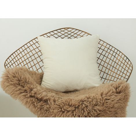 Coussin carré 45x45cm en velours blanc écru TYGA (1/2)