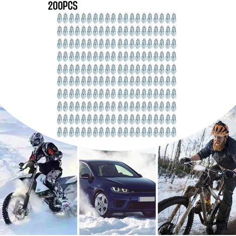 GARRYFIZH Pneu à vis à neige antidérapant et anti-chute 2019, 200 pièces, adapté aux voitures, motos et vélos (1/5)