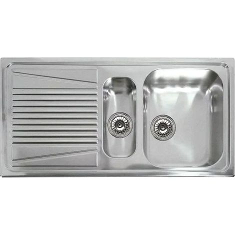 Lavello Elleci Inox da incasso Vasche a Destra River 475 Satinata Inox LIR475SACDX (1/5)