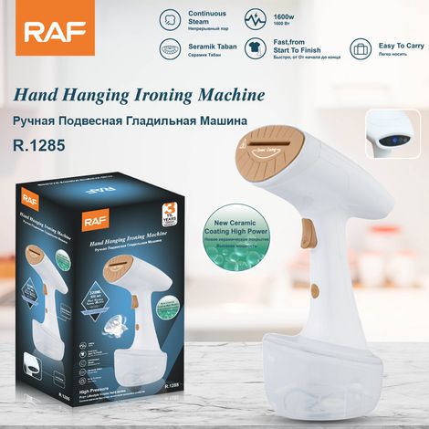 (Blanc) Défroisseur vapeur portable aux normes européennes - Fer à repasser électrique pliable et compact pour la maison - Repassage à sec et humide - Vêtements (1/5)