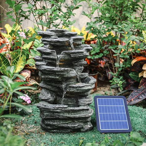 Garden Waterfall Fountain with Rockery Decor (1/5)