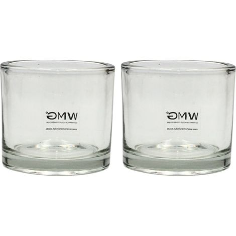 Lot de 2 photophores en Verre Transparent - Simples et élégants - Dimensions : H x Ø Environ 8 x 9 cm (1/5)