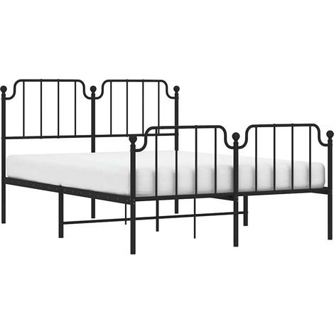 Estructura cama sin colchón con estribo metal negro 135x190 cm vidaXL (1/5)