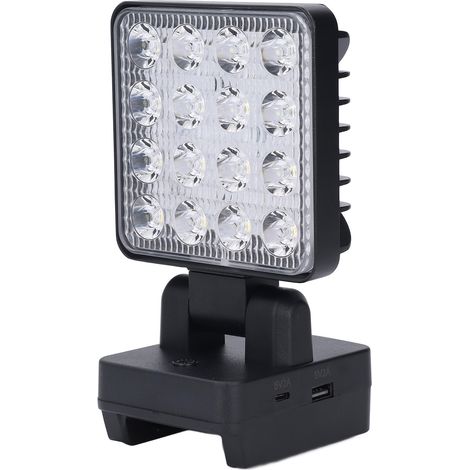 Lampe torche LED portable avec sortie USB Type-C 5V 2A, projecteur de chantier pour batterie Li 20V WA3593 WA3595 WA3401 (1/5)