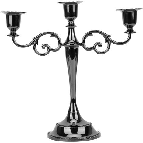 Bougeoir romantique de style européen pour dîner, maison, hôtel, mariage, restaurant, 3 têtes, noir (1/5)