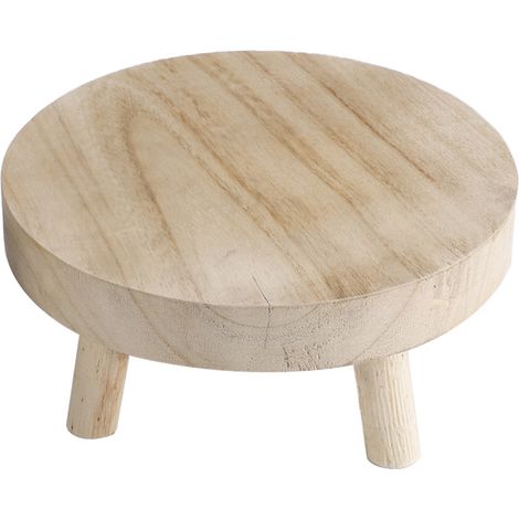 Support pour plantes en bois, tabouret moderne pour salon, balcon, bureau, couleur naturelle M: 17x9, hauteur des pieds 6CM (1/5)