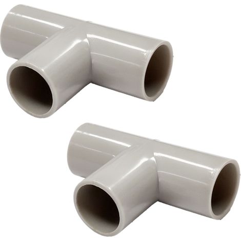 2 Pezzi Manicotto Giunto Raccordo Forma T 16mm per Tubo Rigido e Flessibile da 16mm Colore Grigio IP40