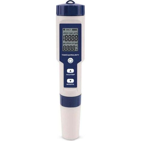 Testeur numérique de qualité de l'eau 5 en 1 avec TDS/EC/PH/salinité/température (1/4)