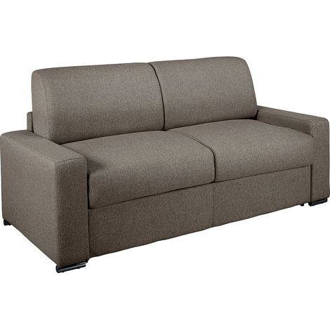 Canapé 3 places convertible express en tissu anthracite - Couchage 140 cm - Matelas 22 cm avec mémoire de forme CALITO (1/3)