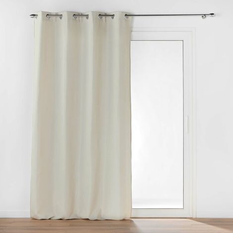 Rideau à Œillets 135 x 260 cm – Tamisant Isolant Thermique – Micropolar Naturel (1/5)