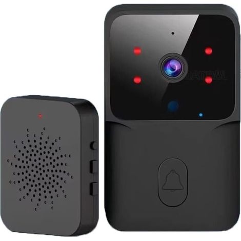 Videocitofono Wi-Fi intelligente con visione notturna, impermeabile, audio bidirezionale, condivisione familiare, citofono con cambia voce, bianco (nero) (1/4)