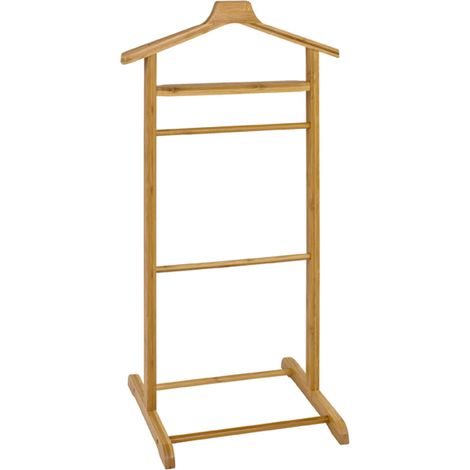 Pegane – Valet de chambre en bois naturel – Dimensions L48 x H97 x P36 cm – Élégance pour suspendre vêtements – Finition haut de gamme (1/2)