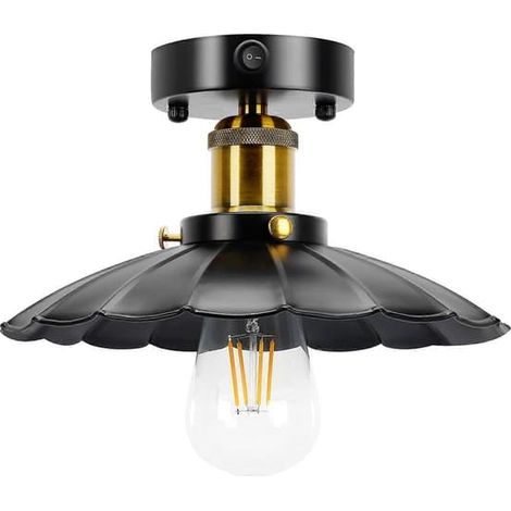 12V RV Vintage Taklampa (1E26 Glödlampa Ingår), 3000K 12 Volt Husbilslampa med På/Av-knapp (1/5)