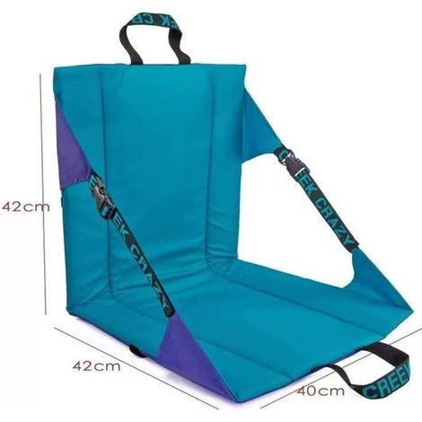 Silla plegable de exterior, Cojín grueso y estampado resistente a las manchas, Práctico cojín de camping, Azul pavo real (1/5)