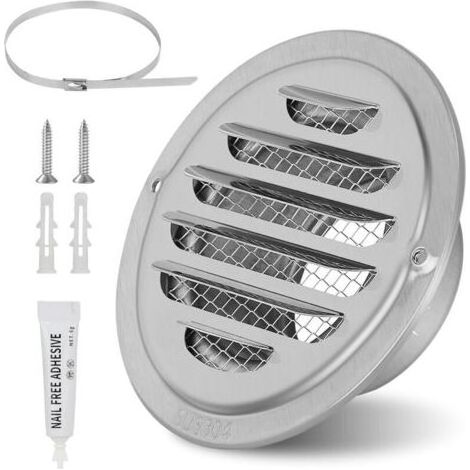 Kaelt - Grille Aeration Ronde 80mm Inox avec Métallique Fine Maille pour Cuisine, Salle de Bain, Exterieur (1/5)