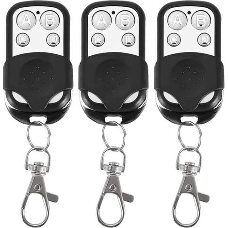 NALOOKAMIC Télécommande Sans Fil 433 MHz, Lot de 3 Télécommandes Universelles pour Portes Automatiques Fréquence 433,92 MHz Code Fixe, 4 Boutons pour Contrôler Jusqu'à 4 Portes (1/5)