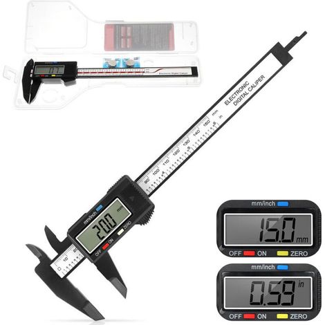 Pied à coulisse numérique 0–6 pouces – Grand écran LCD, conversion pouces/mm, outil de mesure de précision (1/5)