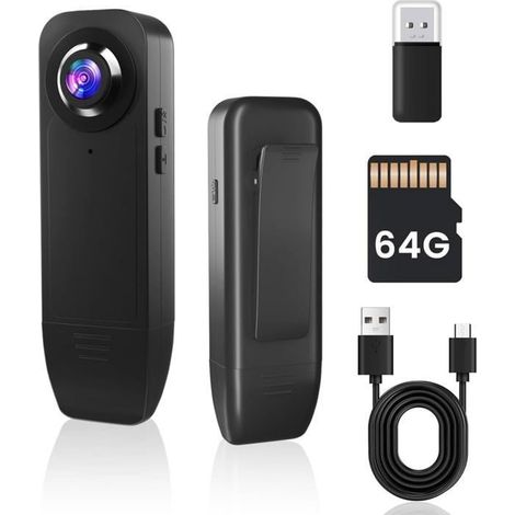 KLVGTIFS PU - Camera de Surveillance sans Internet 1080P, Mini Camera Espion sans Fil avec Batterie 1000mAh, sans WiFi avec Carte Mémoire 64 Go (1/5)