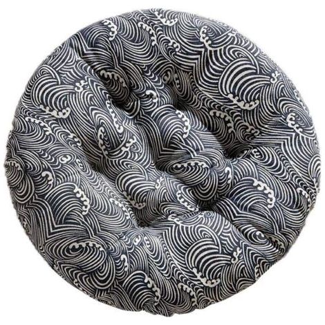 [JAMAIS UTILISÉ]Coussin rond chaise coussin siège tatami restaurant canapé dossier tabouret sol épaissi oreiller coton lin 50X50cm (1/5)