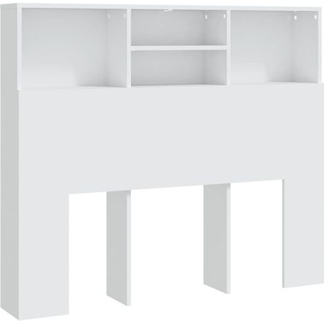 Testiera con accessorio letto contenitore mensola comodino 120 x 19 x 103,5 cm MDF bianco TDL0200109