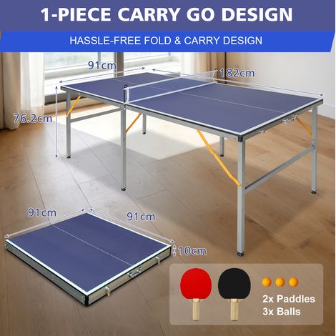 Table de ping-pong pliable 182x91 cm avec accessoires complets pour intérieur et extérieur (1/5)