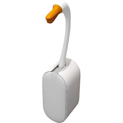 Wandmontierte Toilettenbürste, kompakte Toilettenbürste, Schwanen-Design, platzsparende Zubehörbürste mit Reinigungsflüssigkeitsspeicher für Waschbecken, Boden und Badewanne, 14,76 x 3,35 x 3,35 Zoll