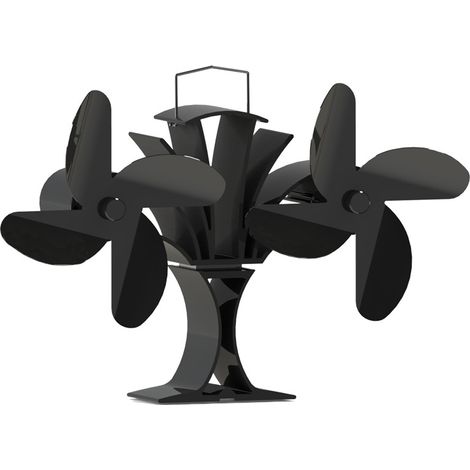 Ventilateur de cheminée, ventilateur thermique à bois, conception silencieuse, adapté à la circulation de la chaleur écologique domestique-8 pales (1/4)