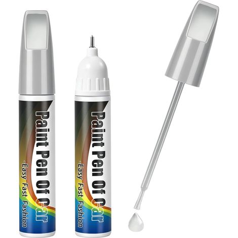 2pcs KCA Aluminium Silver Stylo Retouche Peinture Voiture pour Peugeot (1/5)