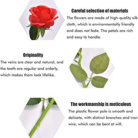 künstliche Rosen aus Seide, ideal für die Dekoration von Zuhause und Hotel (1/5)
