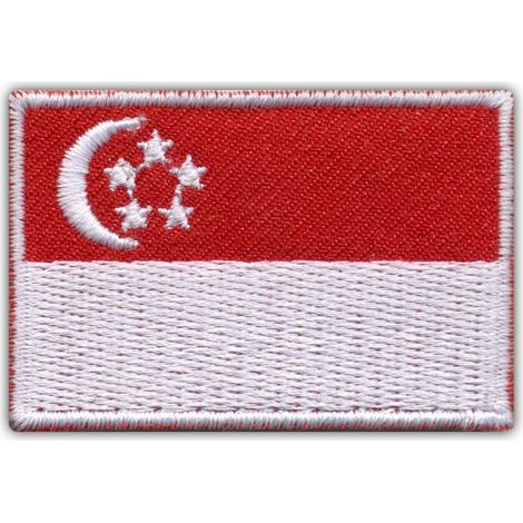 Singapur-Flagge zum Aufnähen – gestickter Aufnäher/Abzeichen/Emblem