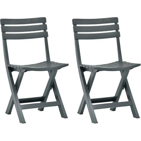 Folding Garden Chair 2 pcs Plastic Green vidaXL (1/5)