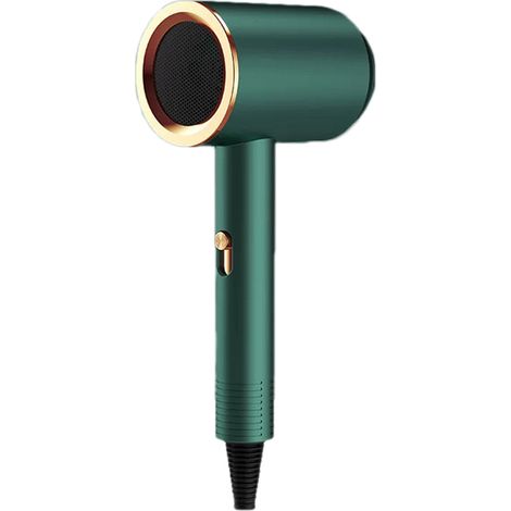 Sèche-cheveux silencieux, buse rotative 360°, séchage rapide, ABS PP portable, pour salon maison, vert à lumière bleue (1/5)