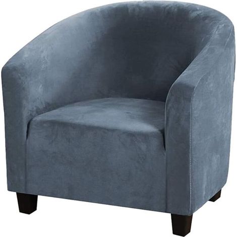 Housse De Chaise Club,Housses De Chaise De Baignoire en Velours Extensible Housses De Canapé Souples pour Fauteuil Protecteur De Meubles (gris, bleu, velours)-Fei Yu (1/5)