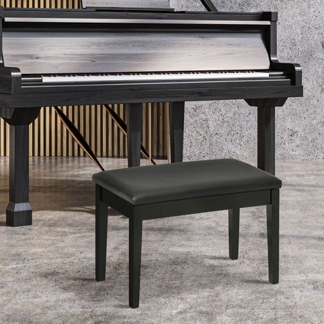 MEUBLIV Klavierbank 75x35x49 cm schwarz – höhenverstellbar, mit Stauraum (1/5)
