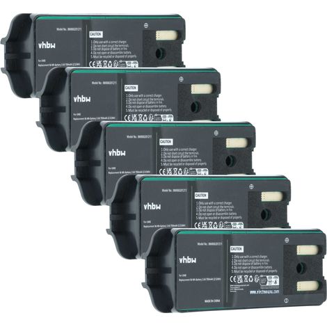 vhbw 5x Akku Ersatz für JAY UWB für Funkgerät, Walkie Talkie (700 mAh, 3,6 V, NiMH)