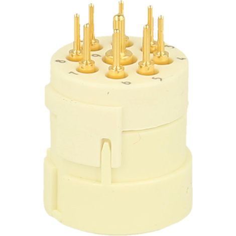 HUMMEL M23 Signal Einlöt-Kontakteinsatz Buchse Einlötanschluss, Polzahl 9-polig, 1+8 200V Steuerkontakt 200V, 20A/8A, Farbe weiß - 1 Stück (1/3)