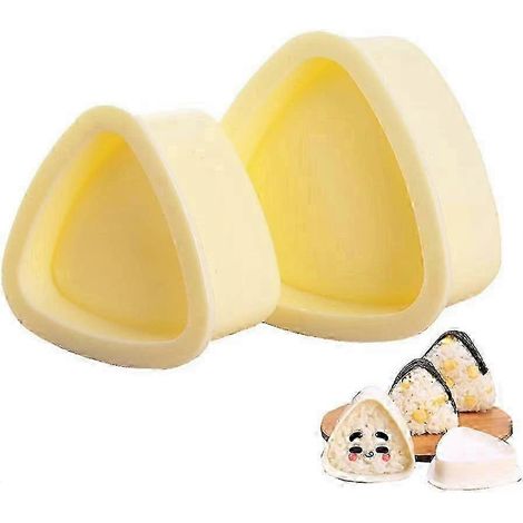 Moule à boulettes de riz triangulaires HAGBOU, lot de 2, moule à sushi triangulaire, convient pour les bentos japonais ou les bentos pour enfants (beige) (1/5)