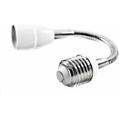 TrAdE Shop Traesio - Adattatore Prolunga Flessibile 20cm Lampadina Da E27 A E14 Portalampade Riduttore -