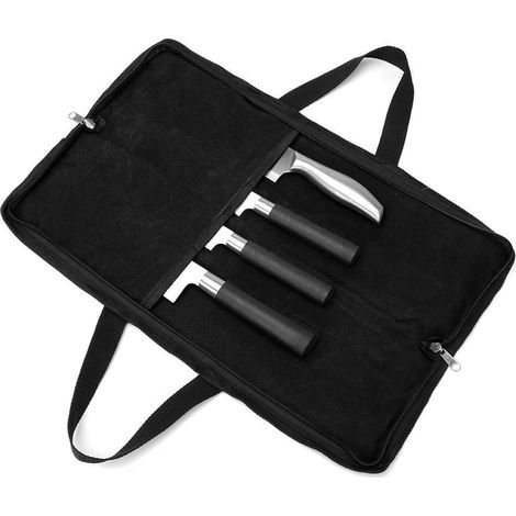 Sacoche à Couteau De Cuisine Etui À Couteaux Vide Porte Couteaux Sac à Couteaux Pour Travail Camping Randonné Pique-nique (sac sans couteaux) Noir (1/5)
