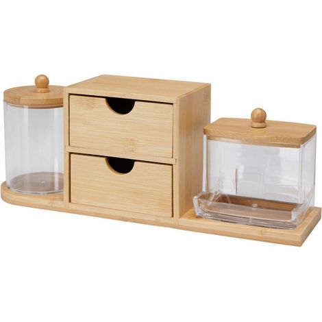 Organizzatore per cosmetici con base in bambù
