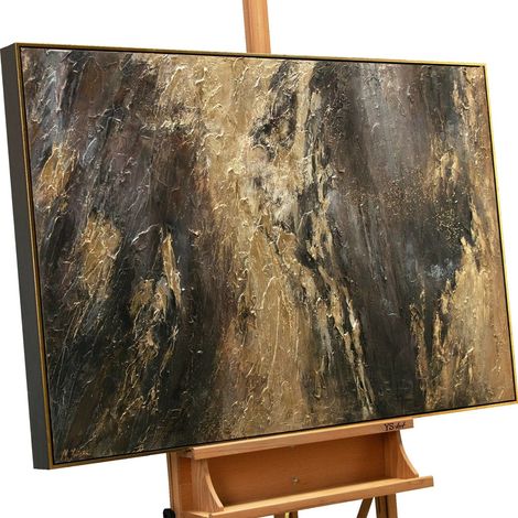 Gemälde Spiegelungen III Rahmen Schwarz-Gold 120x80 cm (1/5)
