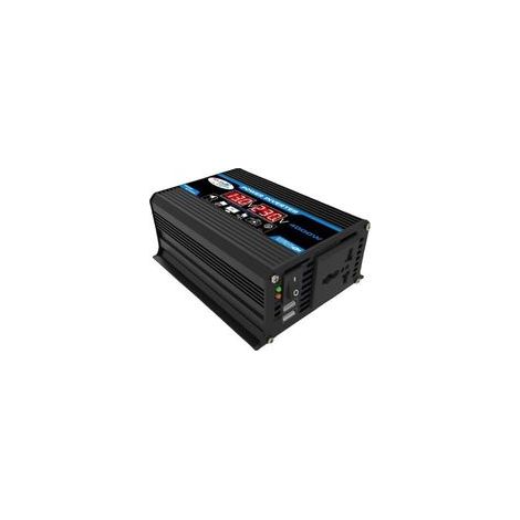 Spannungswandler für Auto, 12 V DC auf 220 V AC, mit Zigarettenanzündersteckdose und Digitalanzeige – Autoladegerät für Laptop und Telefon auf Reisen – Schwarz (1/5)